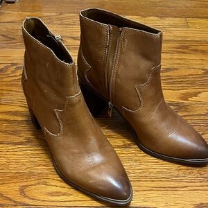 Franco Sarto Tan Leather Ankle Booties
